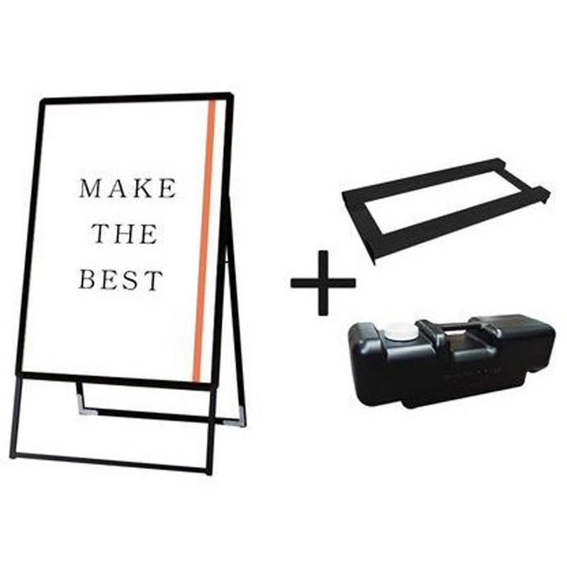 PGSK-B1KB-G-3SET ポスターグリップスタンド看板 屋外用 ブラック ウエイトアーム・水タンクセット 常磐精工 B1片面タイプ 質量片面6.7kg 適合サイズB1奥行480mm  PGSK-B1KB-G-3SET