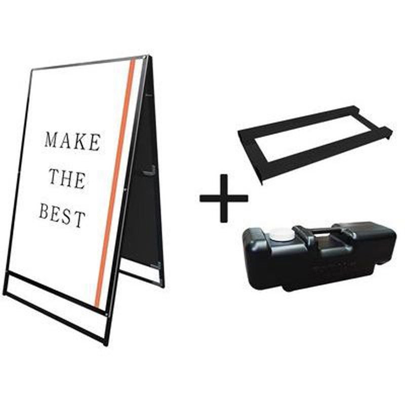 BPSSK-A0RB-3SET ブラックポスター用スタンド看板 両面ブラック ウエイトアーム・水タンクセット 常磐精工 A0両面タイプ 質量18.3kg 適合サイズA0奥行700mm  BPSSK-A0RB-3SET