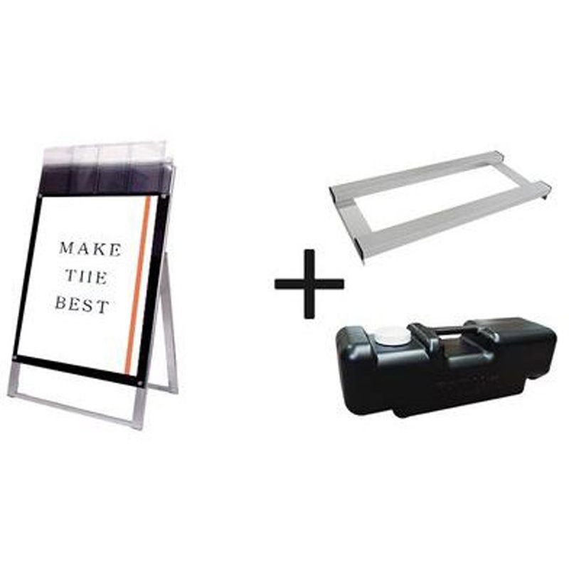 PSSKP-B2KB-G-3SET ポスター用スタンド看板パンフレットケース付 ブラック(屋外用) 常磐精工 サイズB2  PSSKP-B2KB-G-3SET