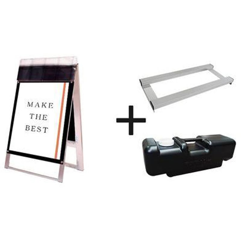 PSSKP-B2RB-G-3SET ポスター用スタンド看板パンフレットケース付 常磐精工 ブラック色 両面(屋外用)タイプ サイズB2  PSSKP-B2RB-G-3SET