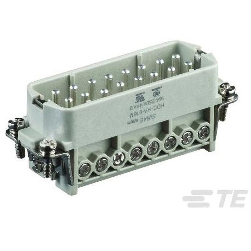 T2010162101-000 ヘビーデューティパワーコネクタ HDC HA シリーズ オス 16極 16A 250 V 1箱 5個入 TE Connectivity Japan(旧:TYCOELECTRONICS(タイコエレクトロニクス)) 1箱(5個) T2010162101-000