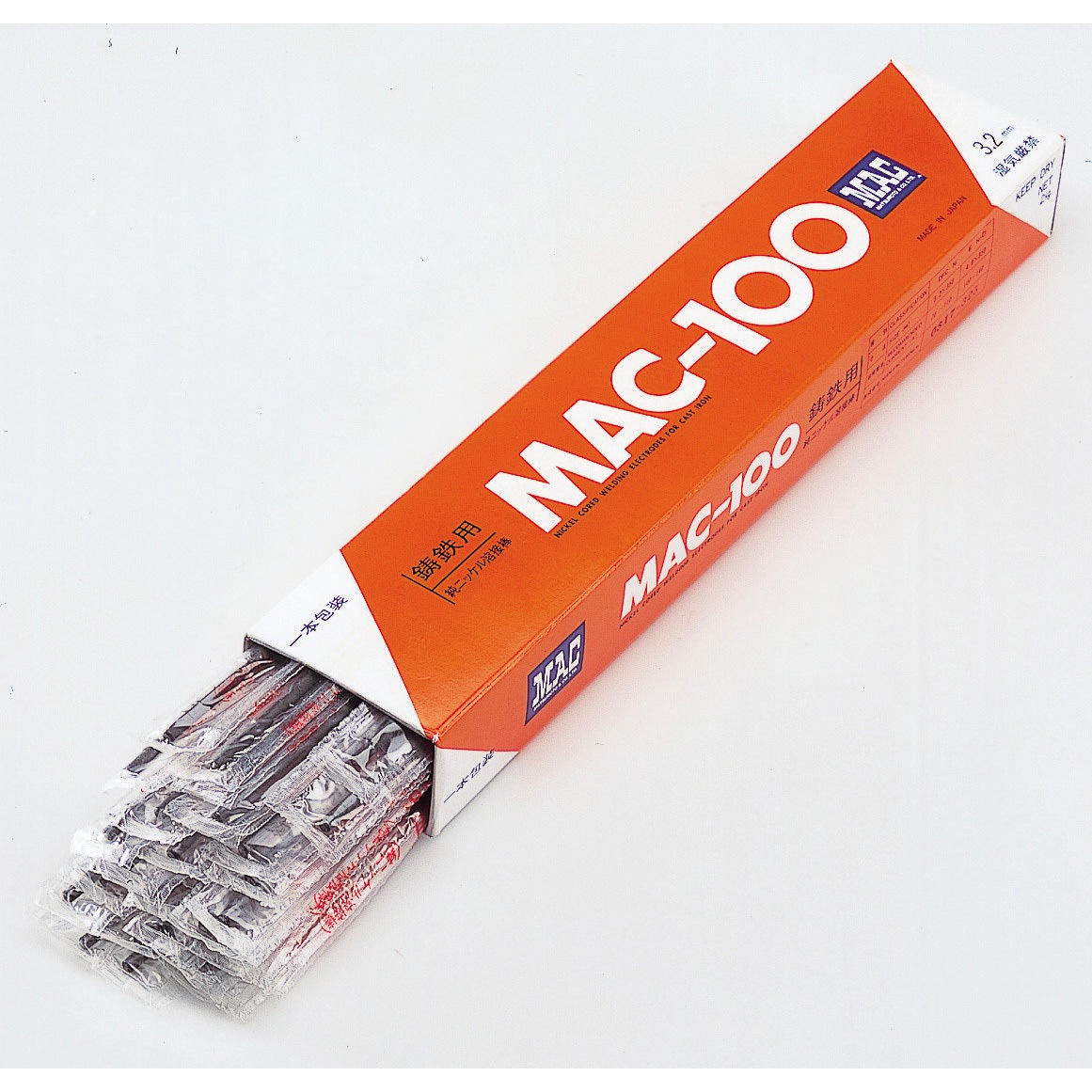 MAC-100 2.6Φ×300mm 被覆アーク溶接棒(鋳鉄用) マツモト産業 棒 MAC-100 2.6Φ×300mm 被覆アーク溶接棒(鋳鉄用) マツモト産業 棒
