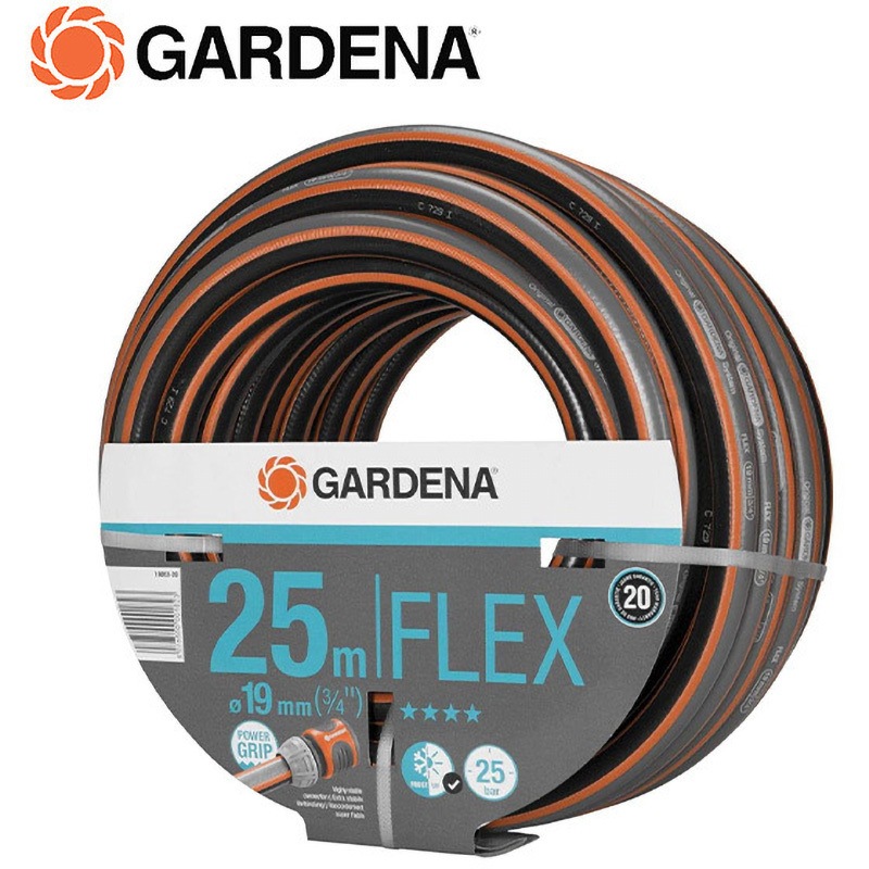 967245301 コンフォートFLEXホース (直径19mm、全長25m) 18053-20 GARDENA(ガルデナ) ブラック/オレンジ色
