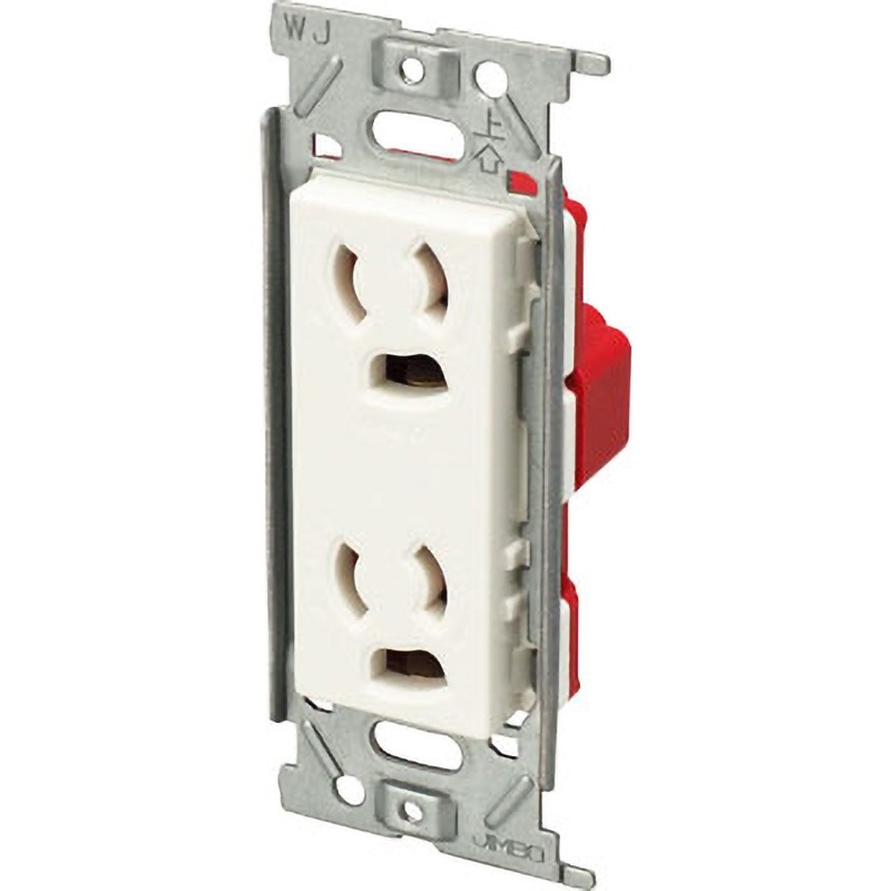 JEC-BN-99G(PW) 抜止接地ダブルコンセント 金属枠 神保電器 15A 125V