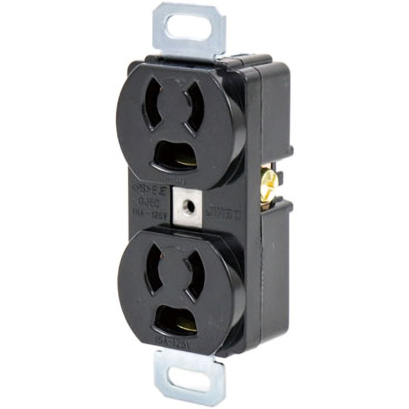 1139A(黒) 抜止接地形埋込ダブルコンセント 15Aー125V 1個 神保電器