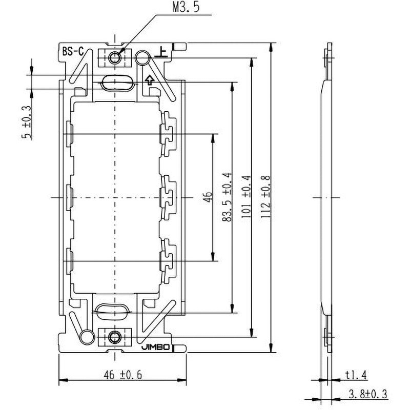 BS-C 埋込取付枠 金属枠 1個 神保電器 【通販モノタロウ】