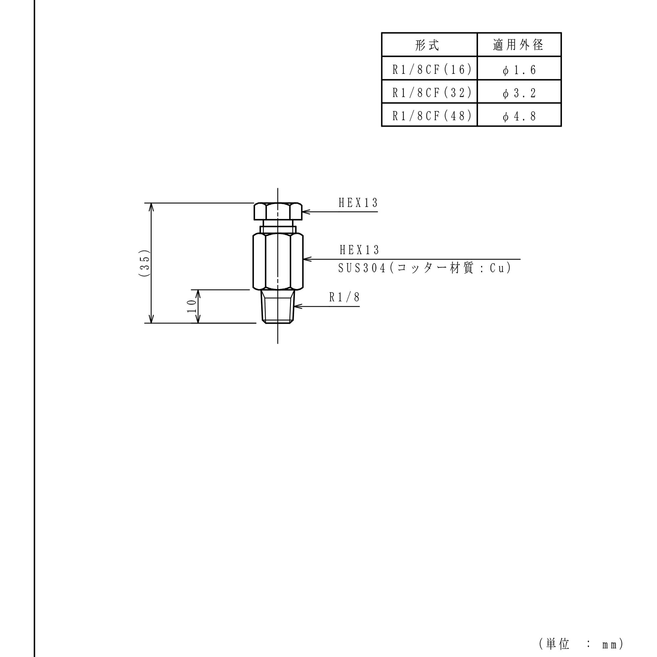 アズワン(AS ONE) コンプレッションフィッティング R1 8