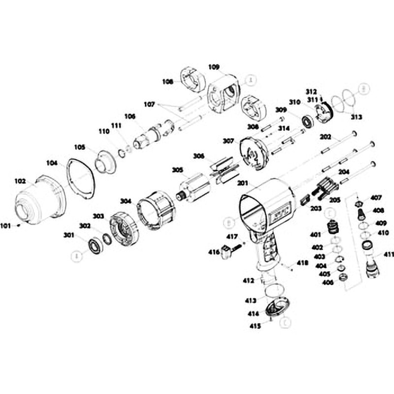 部品 19.0sq.インパクトレンチ JAP651 KTC 空圧工具アクセサリー部品