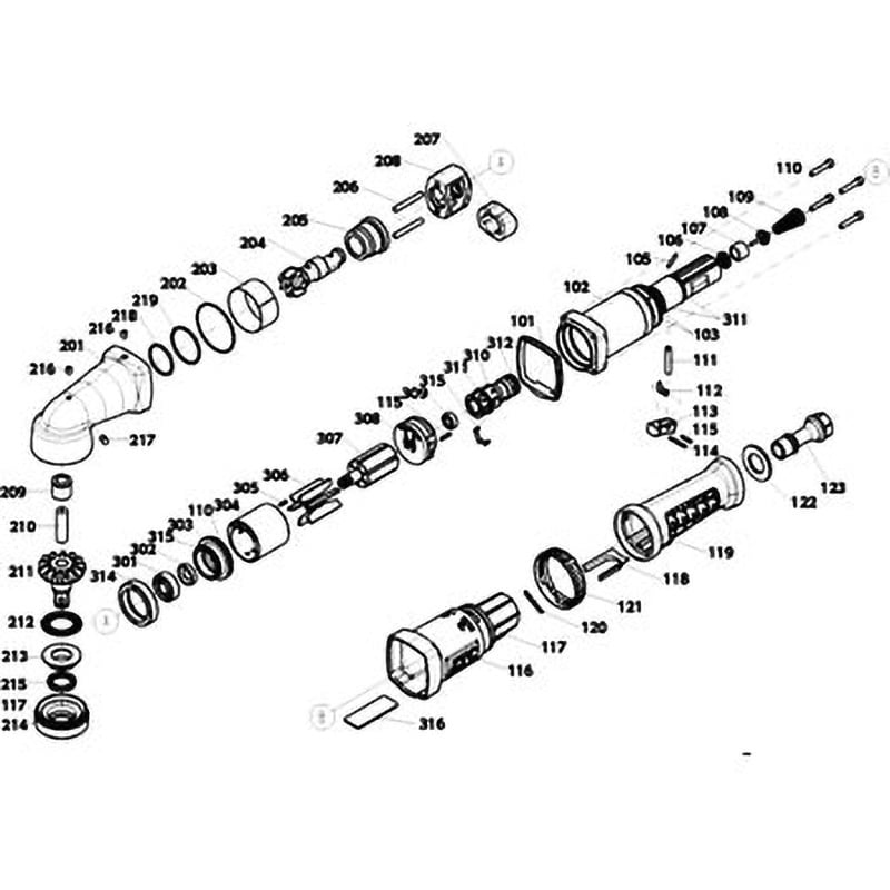 部品 アングルインパクトレンチ JAP491 シール