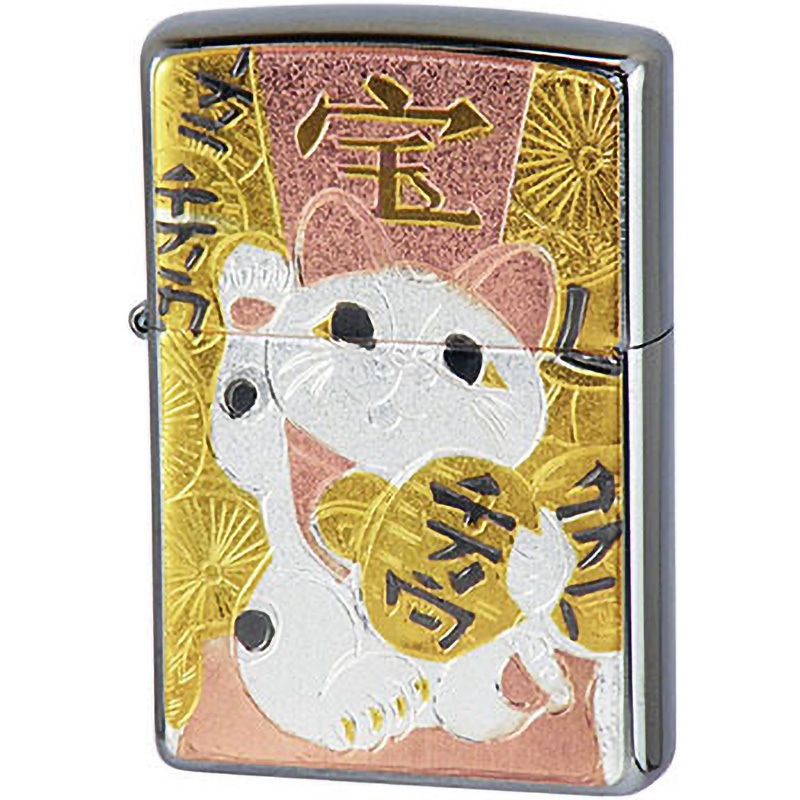 ZIPPO 招き猫デザインライター 送料無料】【名入れ】zippo(ジッポーライター)Antique style