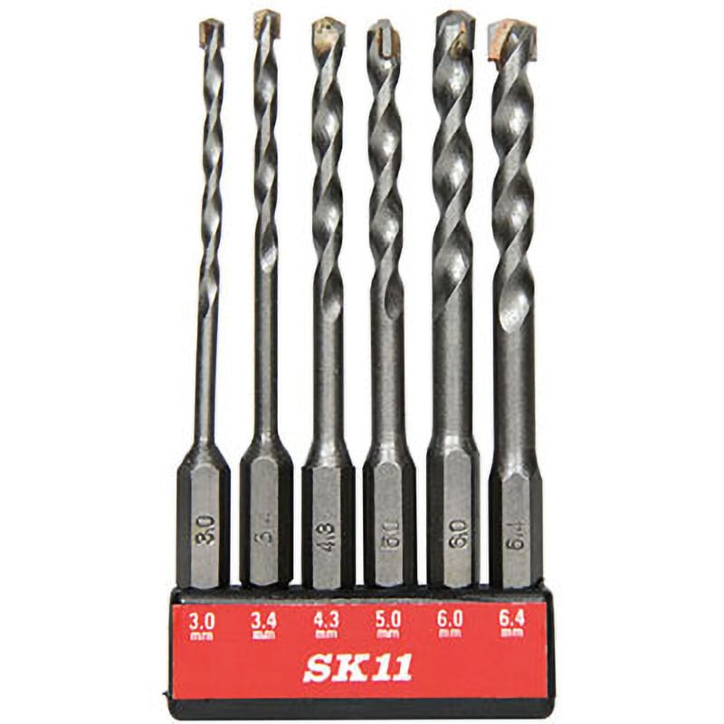 SICD-1 6ホングミ コンクリートドリルセット SK11 特殊鋼 サイズ3.0
