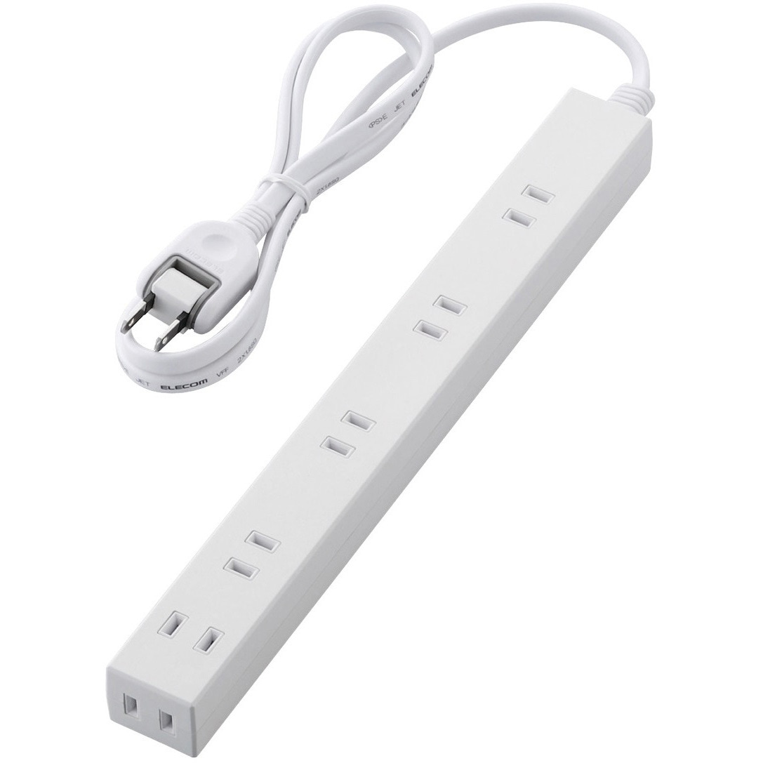 T-NSLK-2610WH 延長コード 電源タップ 2P 6個口 すっきり配線 広間隔