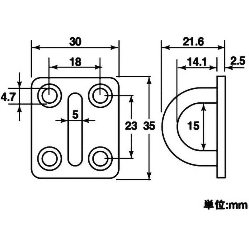 11147 ステンレス アイプレート ハイロジック 荷重40kg 寸法5mm 【通販