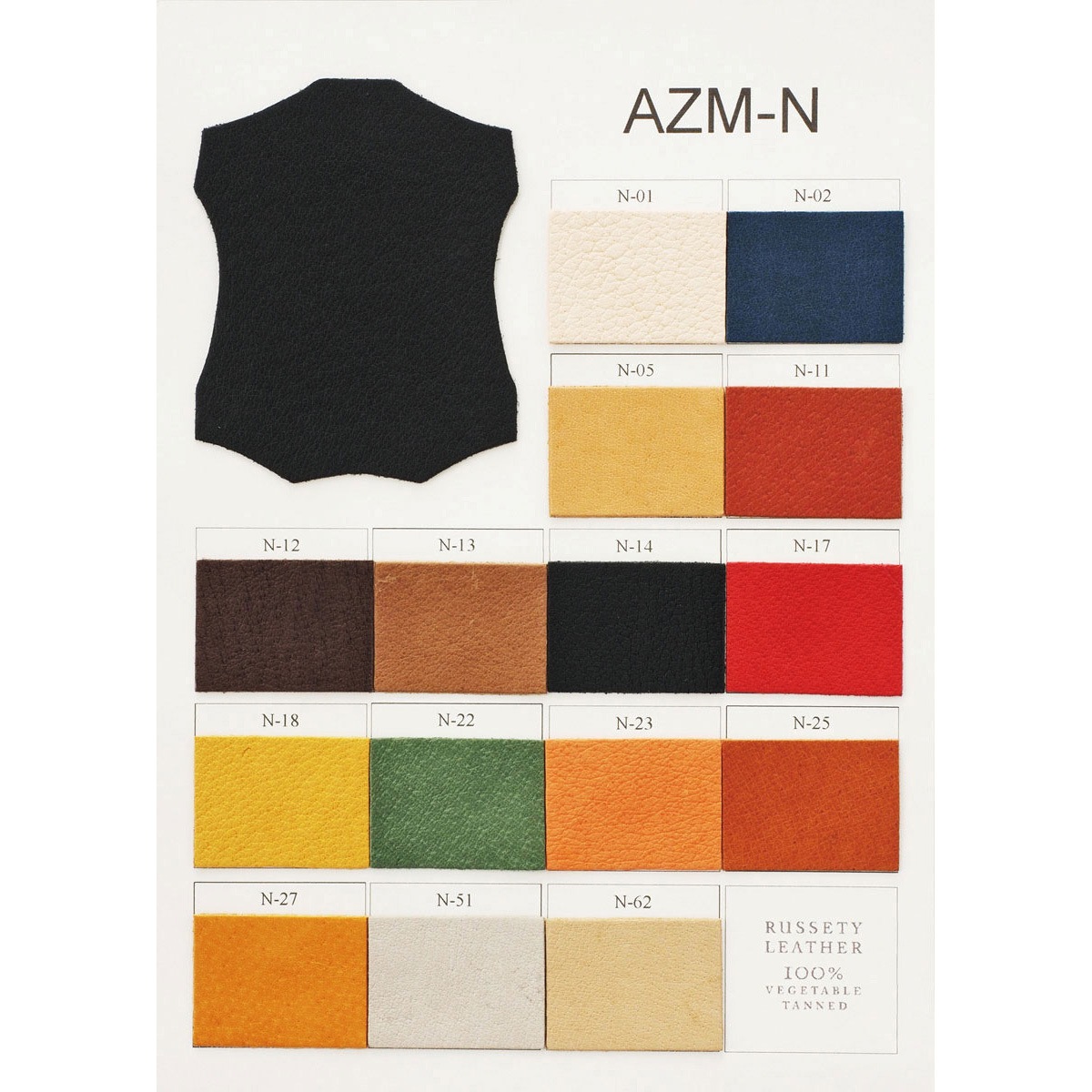 N-27 RUSSTEY LEATHER 豚革(ナチュラル) AZM-N 1枚 アズマ