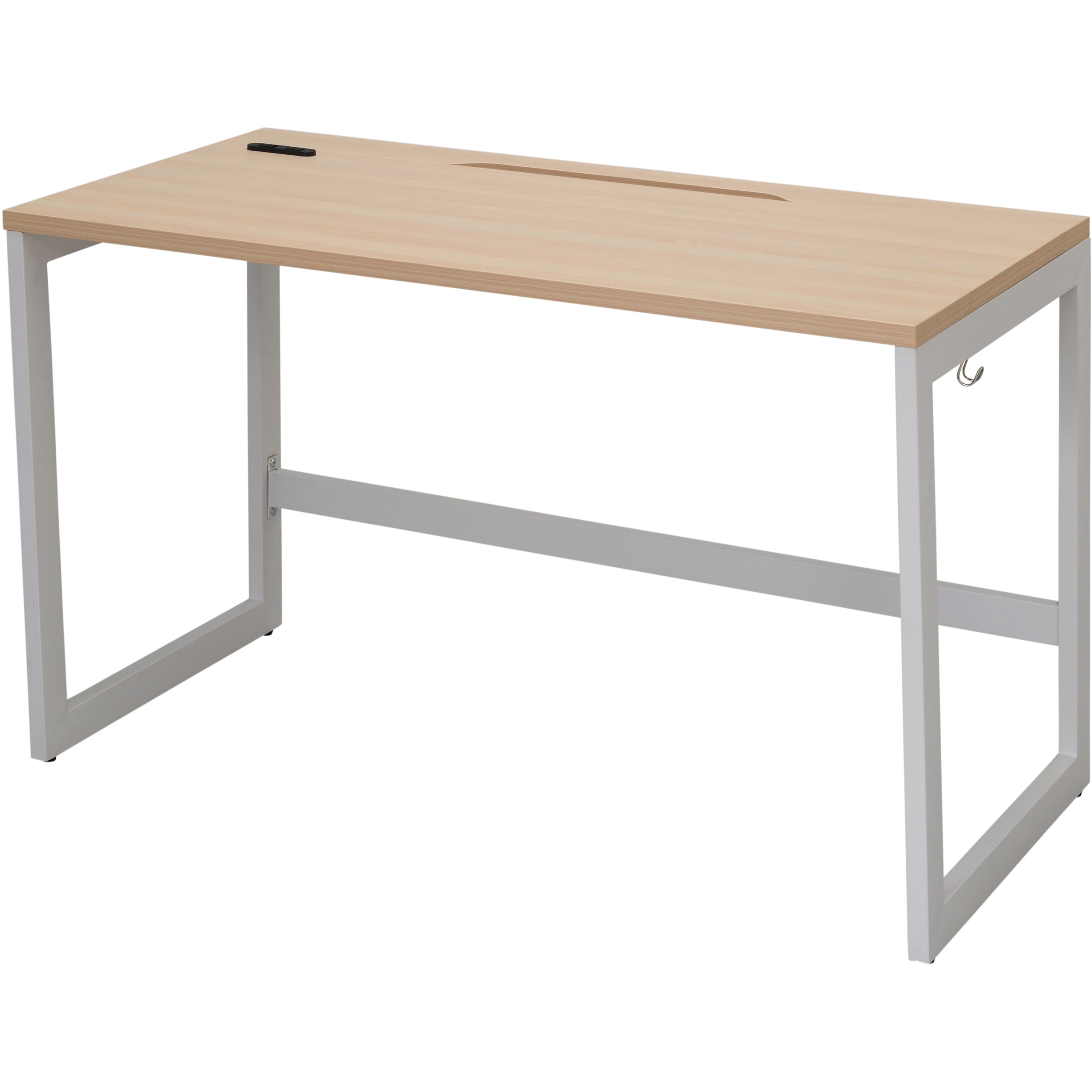 RFFLD-1260NA-WL リスム デスク W1200×D600 2ヶ口コンセント付き アール・エフ・ヤマカワ お客様組立品 ナチュラルR×ホワイト脚色 高さ720mm  RFFLD-1260NA-WL