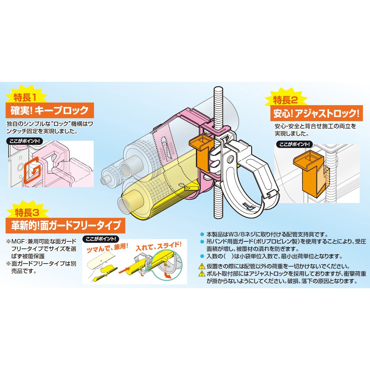 KETS820N 空調冷媒配管用金具SCキープハンガー マルチ配管用(3本用