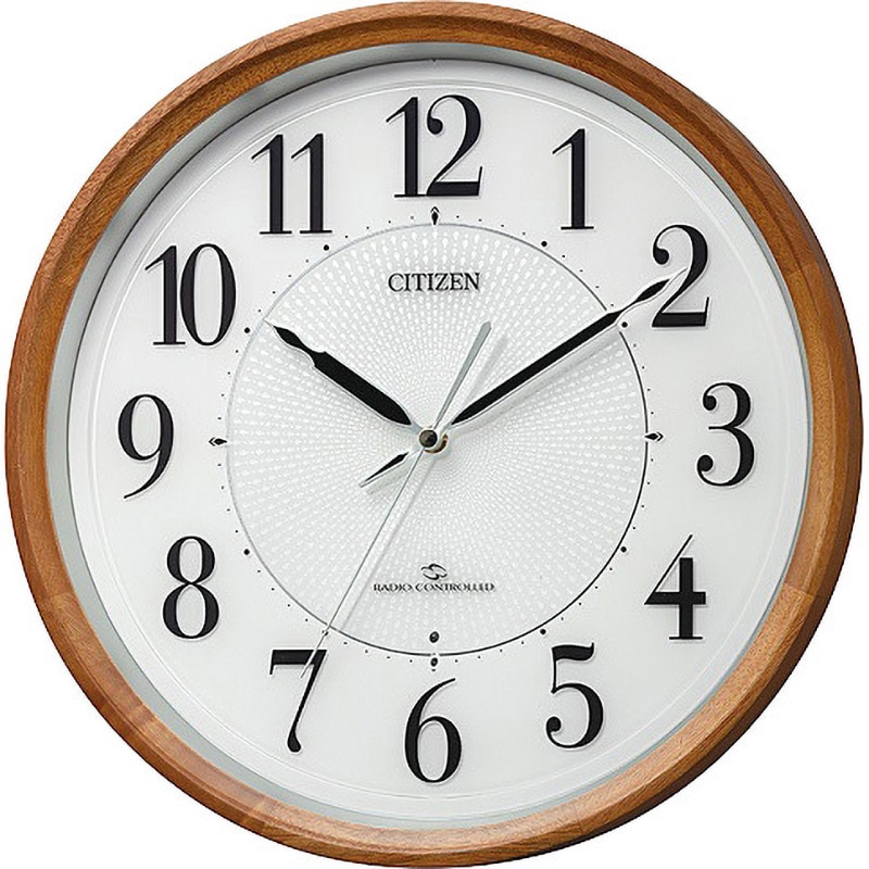 4MY860-006 スタンダード電波掛時計 リズム アナログ 06茶色半艶仕上(白)   4MY860-006