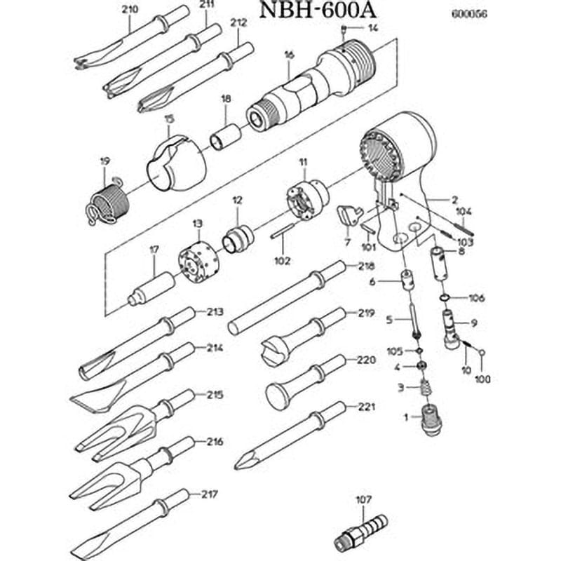 15204270 部品 オートチゼラ NBH-600A 日本ニューマチック工業 スロットルバルブ - 【通販モノタロウ】