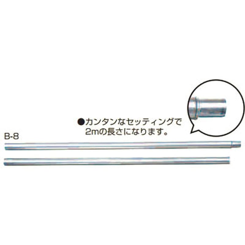 B-8 ポール(小型カーブミラー用) 信栄物産 ジョイント式 スチール  1セット(2本) B-8