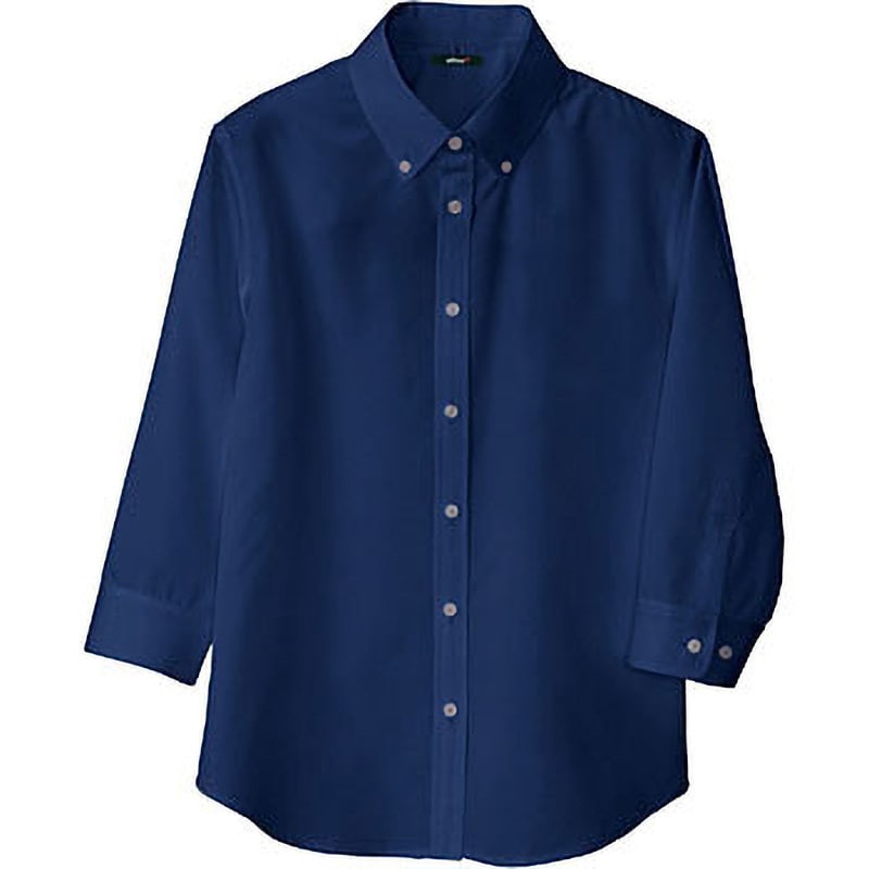 AZ-8057 軽量シャツ レディース七分袖ボタンダウンシャツ(春夏用)