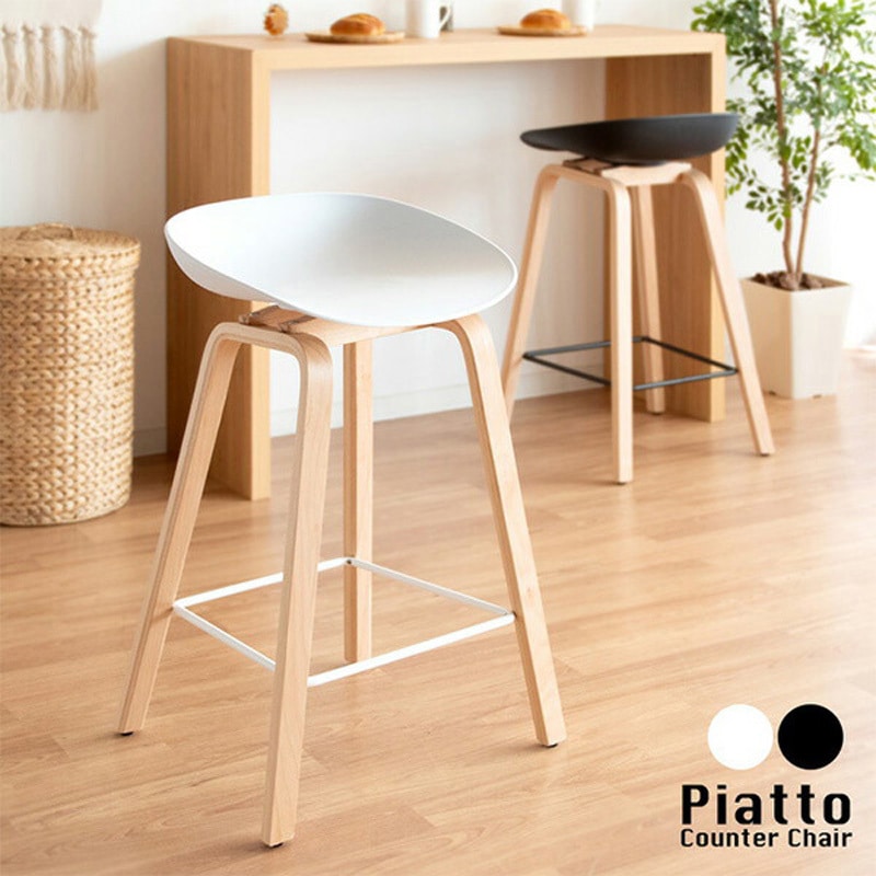KNC-K220 BK カウンターチェア Piatto (ピアット) 座面高さ68cm 1台