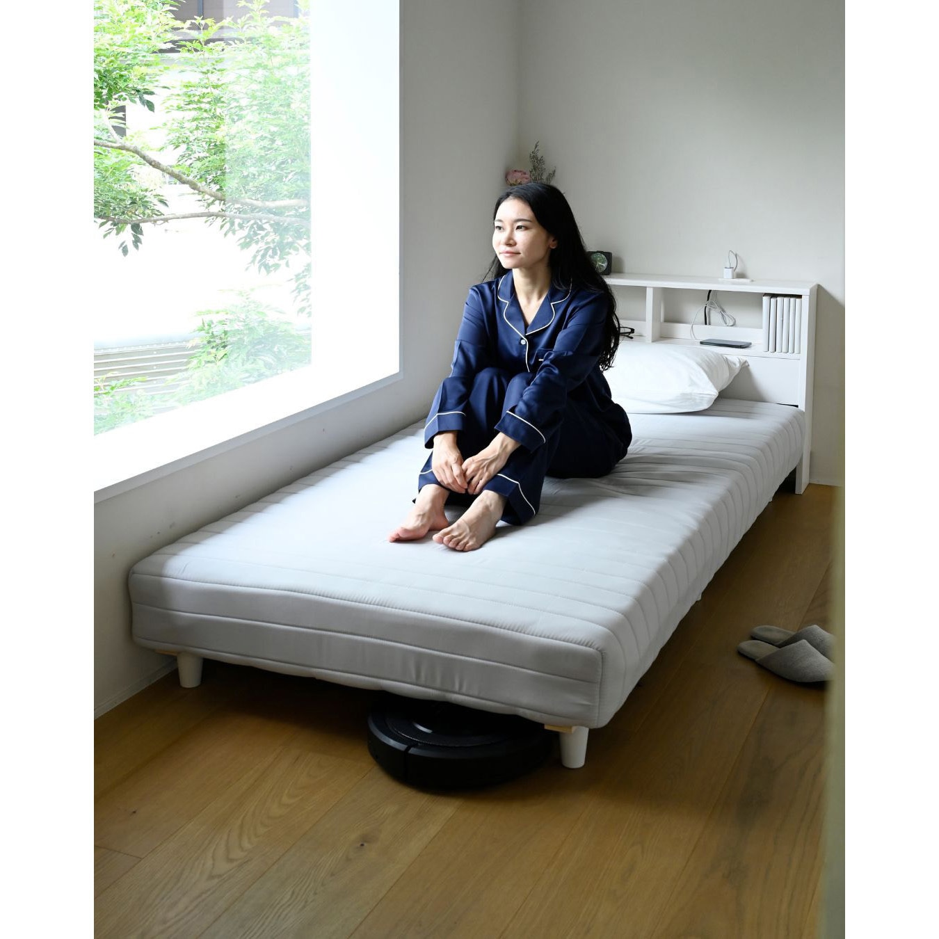 JA-100(WW)1×6 【脚のみ】ロボット掃除機が入る 脚付きマットレス 専用