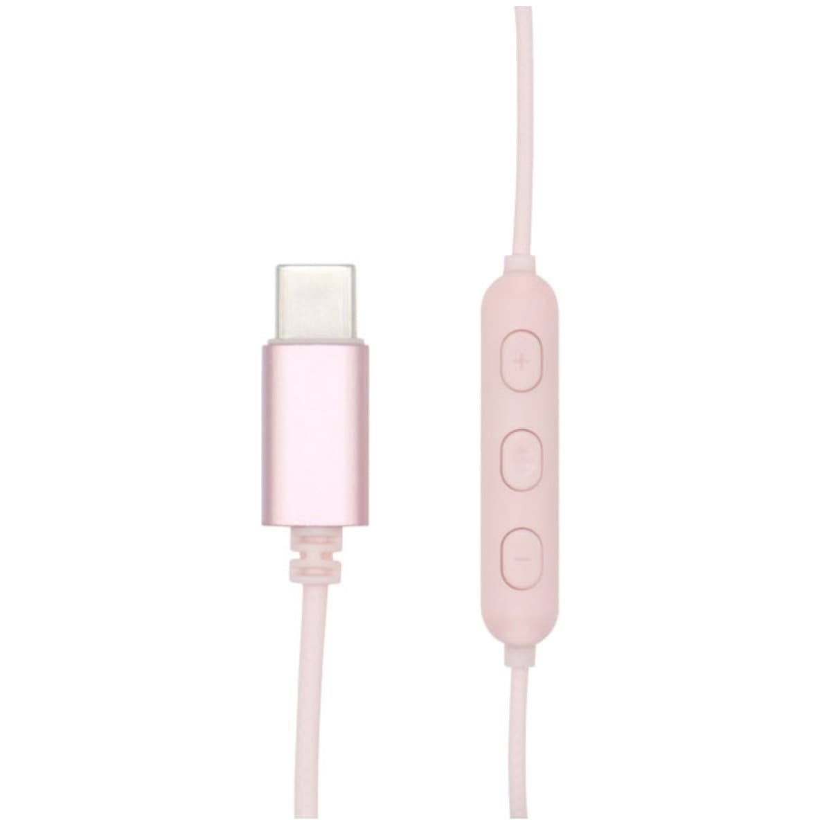 QTC-0800PK USBタイプC用有線イヤホン QTJ ケーブル長1.2m