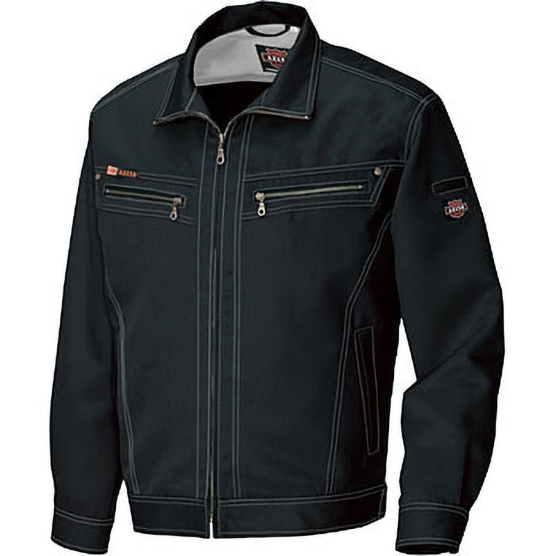 AZ11402 AZ-11402 アジト スタンダード ダブルZIP長袖ブルゾン(秋冬用) アイトス 名入れ可 ポリエステル100% 帯電防止 ブラック色 4L着丈72cm