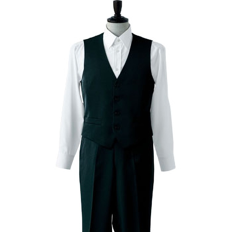 CJ4332-9 ベスト・男 セブンユニフォーム 男性用 カシミヤドスキン ブラック色 サイズS  CJ4332-9