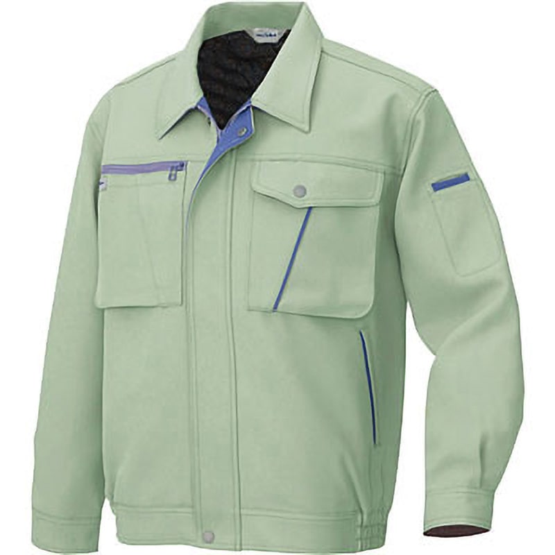 AZ855 AZ-855 イエッち!おすすめ!! 長袖ブルゾン(秋冬用) アイトス 名入れ可 ポリエステル100% 帯電防止 グリーン色 LL着丈68cm