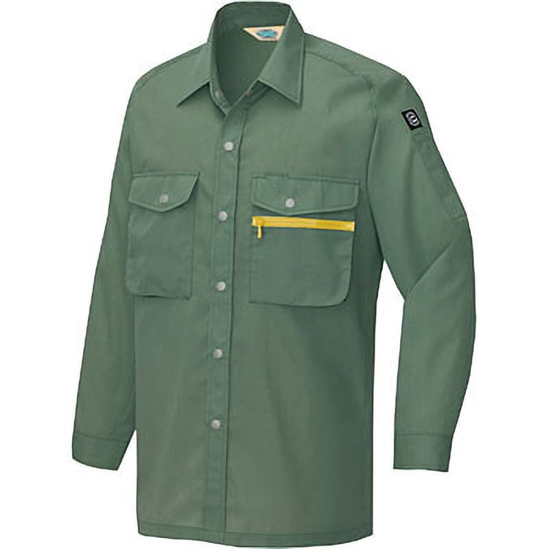 AZ285 AZ-285 エコT/Cニューワーク 長袖シャツ(薄地)(年間用) アイトス アフターペットバーバリー 帯電防止 オリーブ色 5L着丈79cm 5,598円