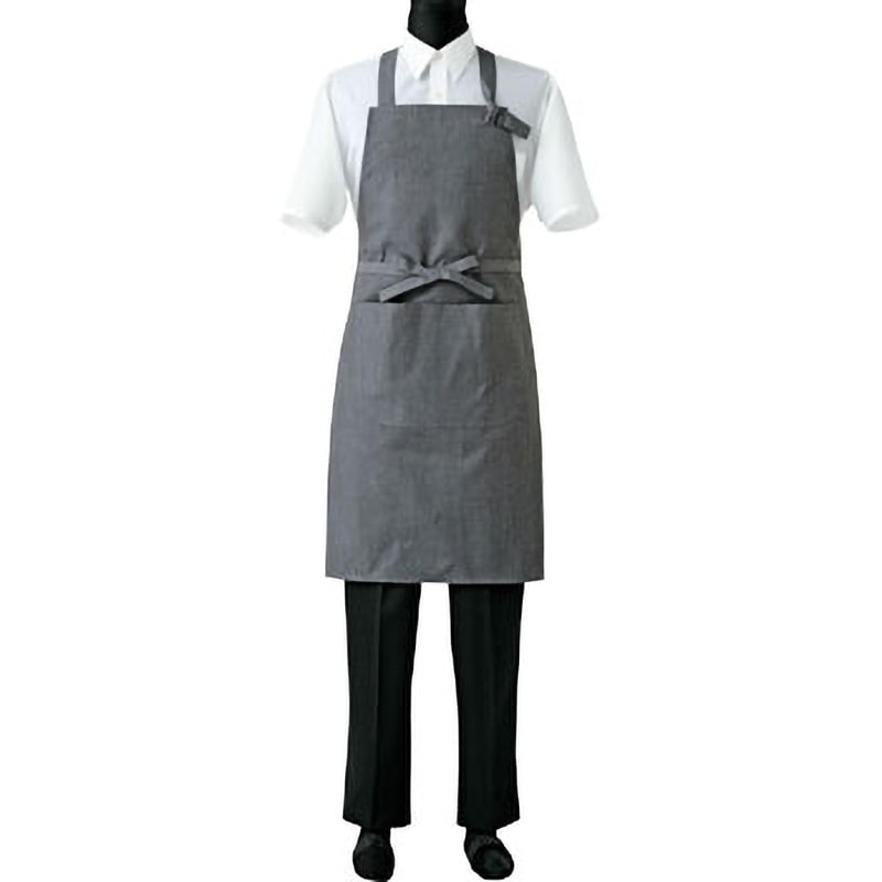 CT2395-8 胸当エプロン セブンユニフォーム グレー色 フリーサイズ 前