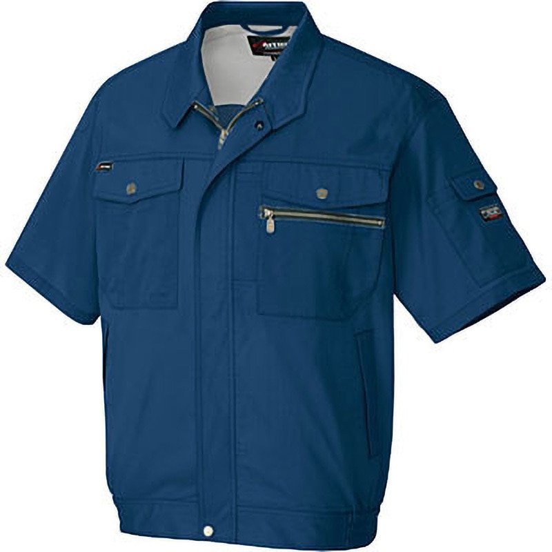 AZ3232 AZ-3232 アイトス スタンダード 半袖ブルゾン(春夏用) アイトス 帯電防止 ネイビー色 M着丈64cm