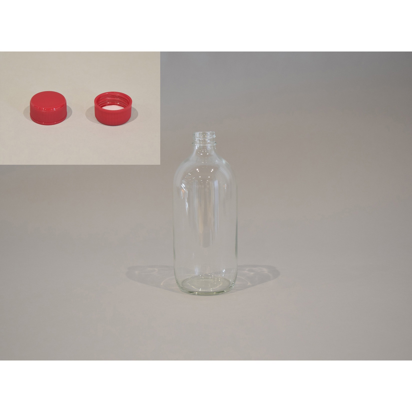 31071 硝子瓶(細口透明)キャップ付 テフロンフィルムパッキン仕様 サンプラテック 500mL