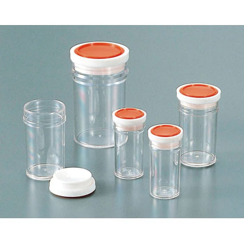 スチロール棒瓶　ねじ蓋　DC200　39本 5-090-04 スチロール棒瓶（標本瓶） 25mL S-25 【AXEL】 アズワン