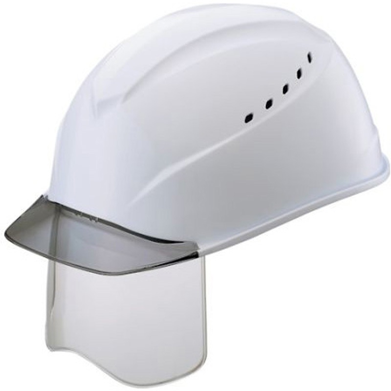 1230VJ-SH-V2-W3-J エアライトS搭載ヘルメット(グレー透明ひさし・溝・通気孔・シールド付) 1230VJ-SH-V2シリーズ 1個 谷沢製作所 【通販モノタロウ】