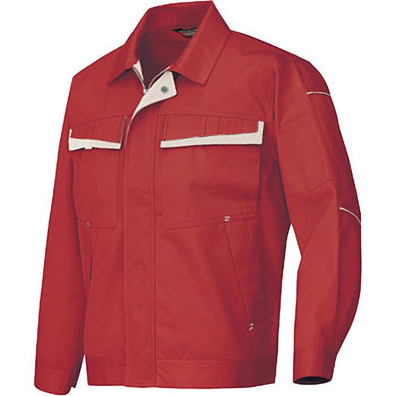 AZ6570 AZ-6570 ムービンカットEX 長袖ブルゾン(配色)(秋冬用) アイトス 名入れ可 帯電防止 アフターペットツイル ワインレッド×アイボリー色 SS着丈59cm