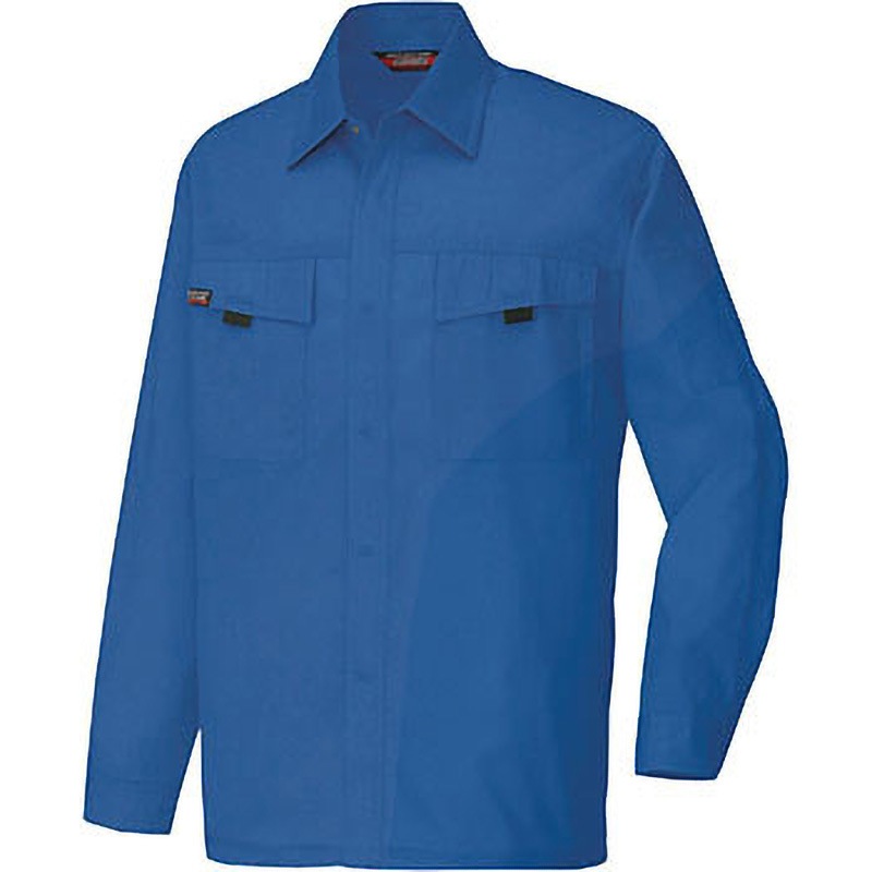 AZ5575 AZ-5575 ムービンカットEX 長袖シャツ(薄地)(年間用) アイトス アフターペットバーバリー 帯電防止 ロイヤルブルー色 6L着丈81cm