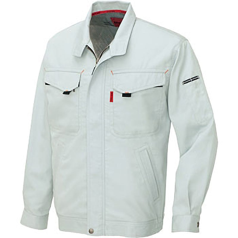 AZ5530 AZ-5530 愛着楽綿 長袖サマーブルゾン(春夏用) アイトス 綿100% バーバリー シルバーグレー色 6L着丈73cm