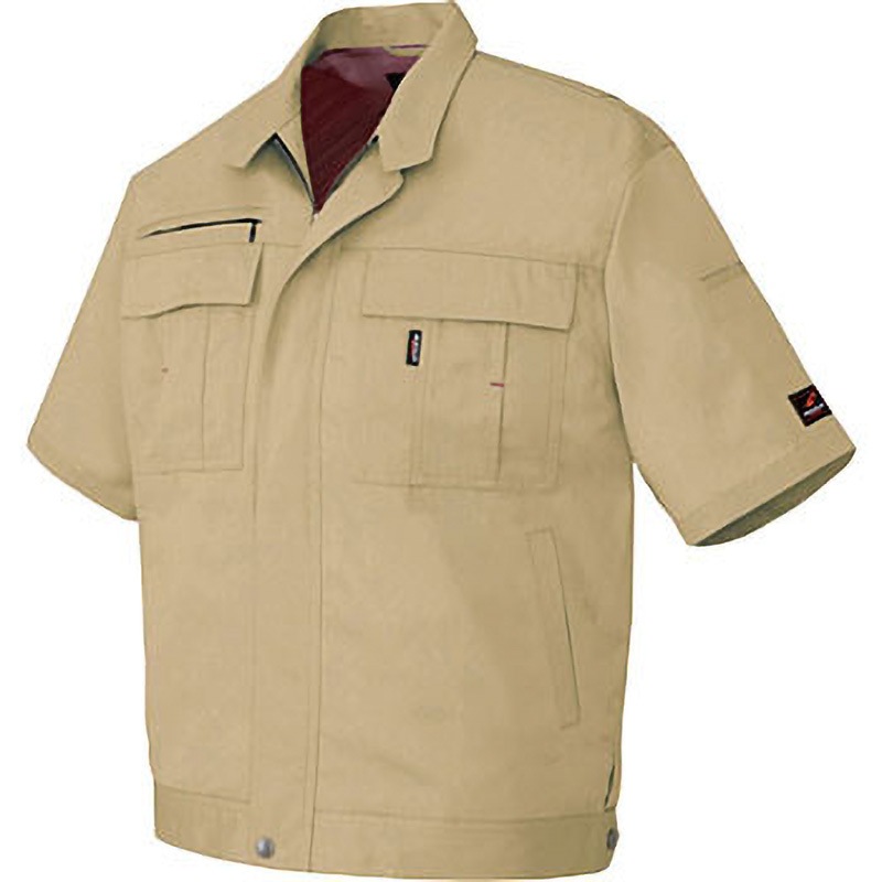 AZ5461 AZ-5461 着働楽 半袖ブルゾン(春夏用) アイトス 帯電防止 ベージュ色 SS着丈60cm