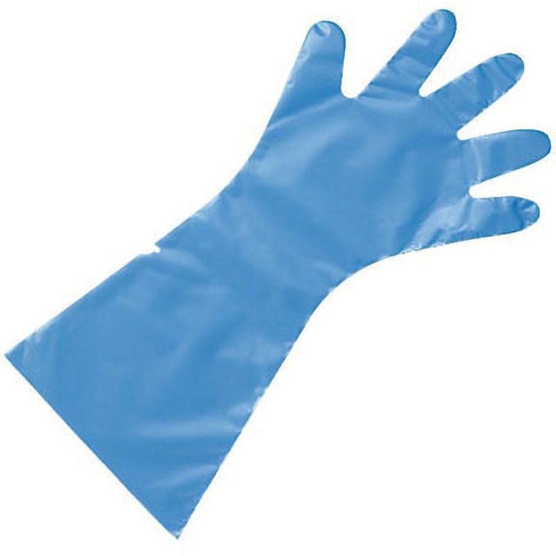 TP-11C ポリエチレンロング手袋 ケニス 外エンボス ブルー色 50枚入