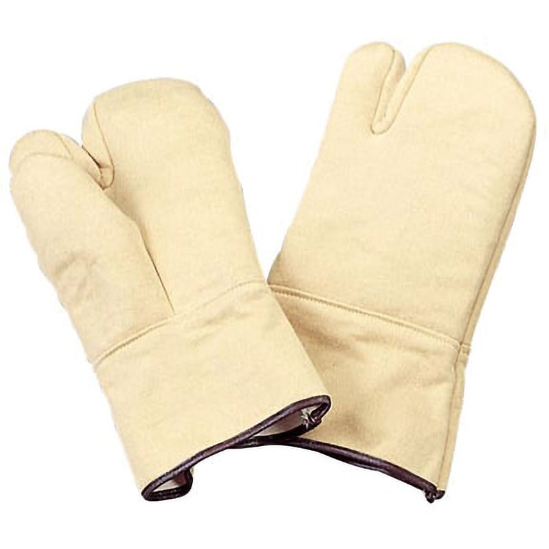 EGT-1 テクノーラ 耐熱手袋 帝健 1双入 生成り色 3本指タイプ 耐熱温度300℃ 厚さ35mm  EGT-1