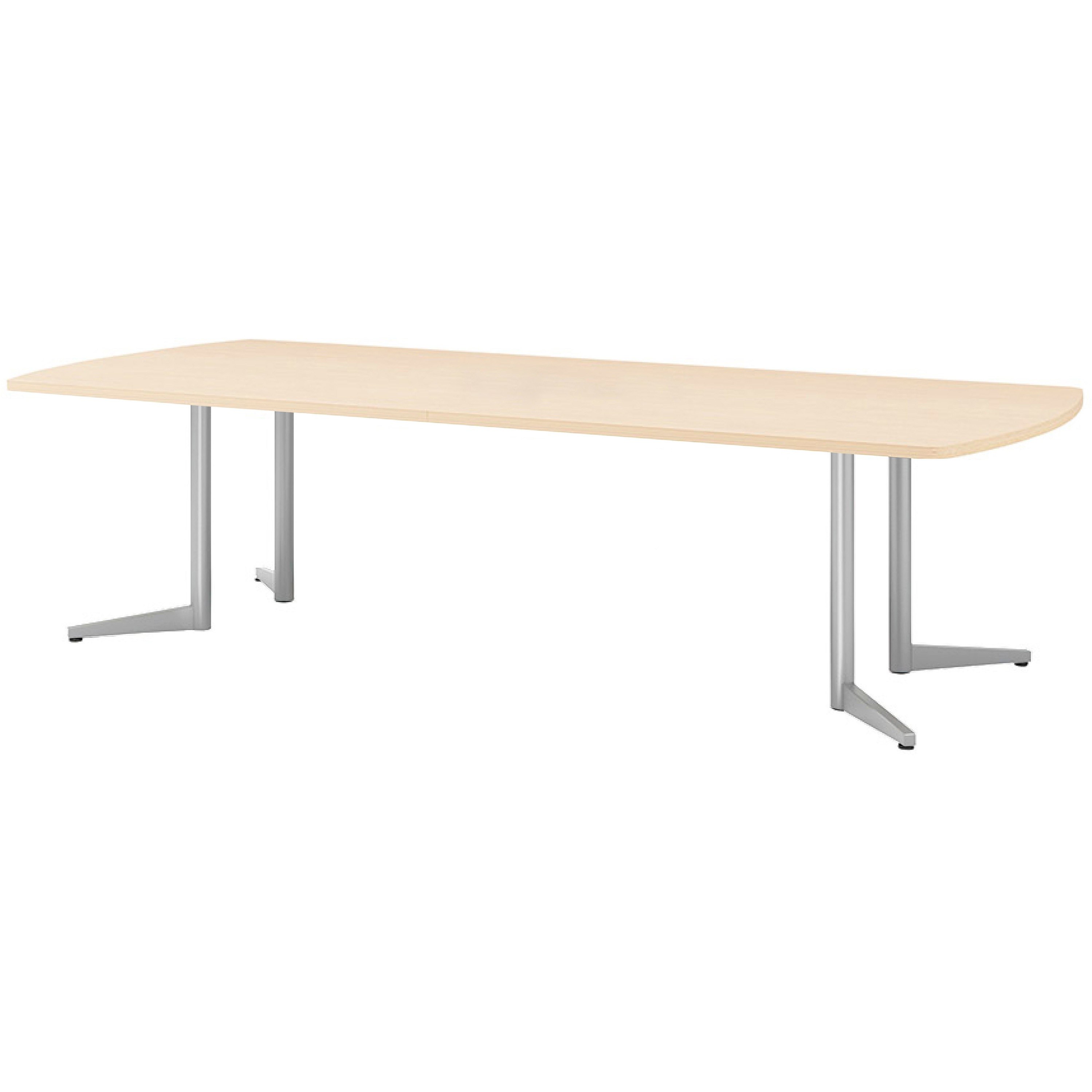 USV-S2812B-LO ミーティングテーブル ニシキ工業 スタンダードタイプ 組立式 ライトオーク色 シルバー  USV-S2812B-LO