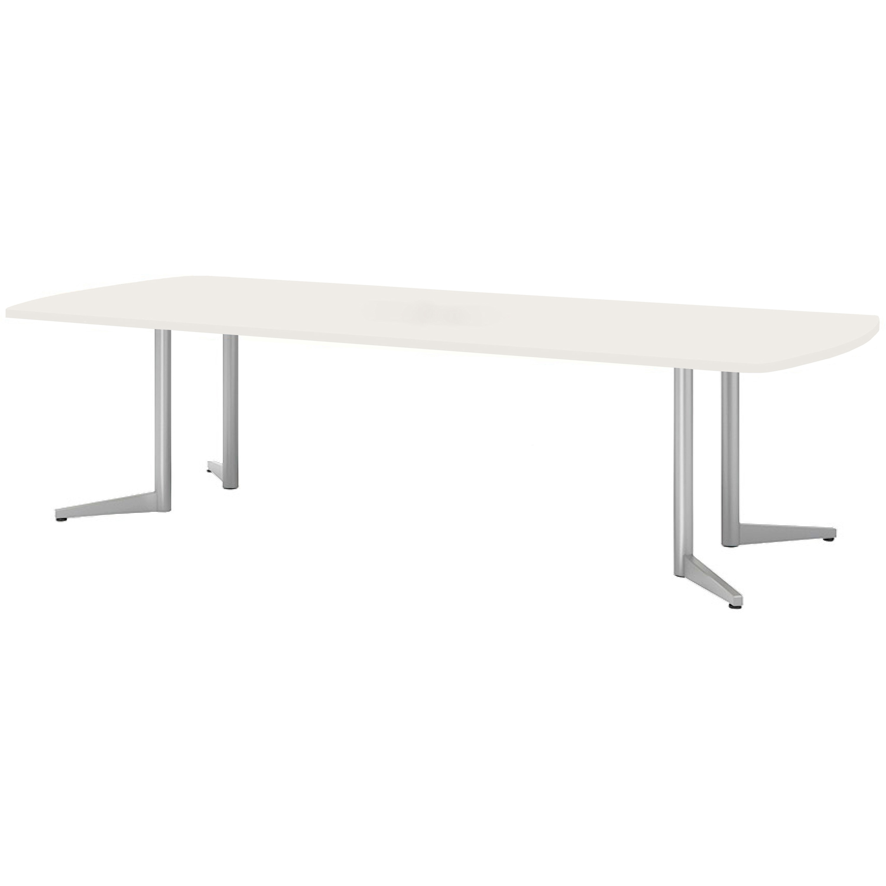 USV-S2812B-OW ミーティングテーブル ニシキ工業 スタンダードタイプ 組立式 オフホワイト色 シルバー  USV-S2812B-OW