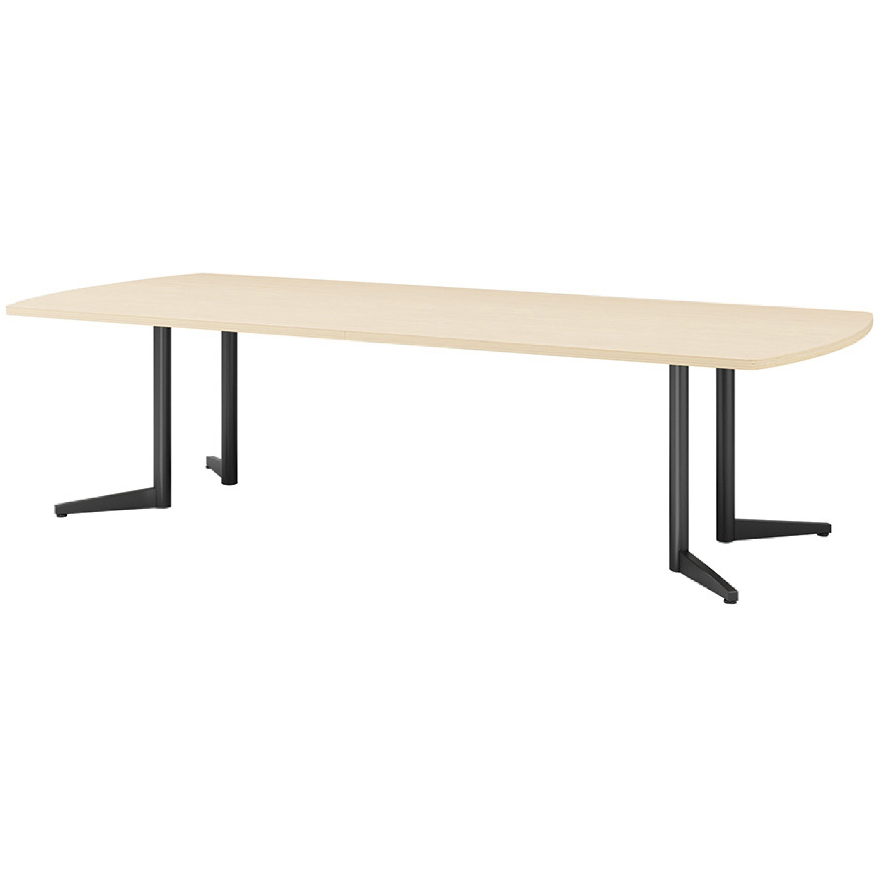 USV-B2412B-LO ミーティングテーブル ニシキ工業 スタンダードタイプ 組立式 ライトオーク色 ブラック  USV-B2412B-LO
