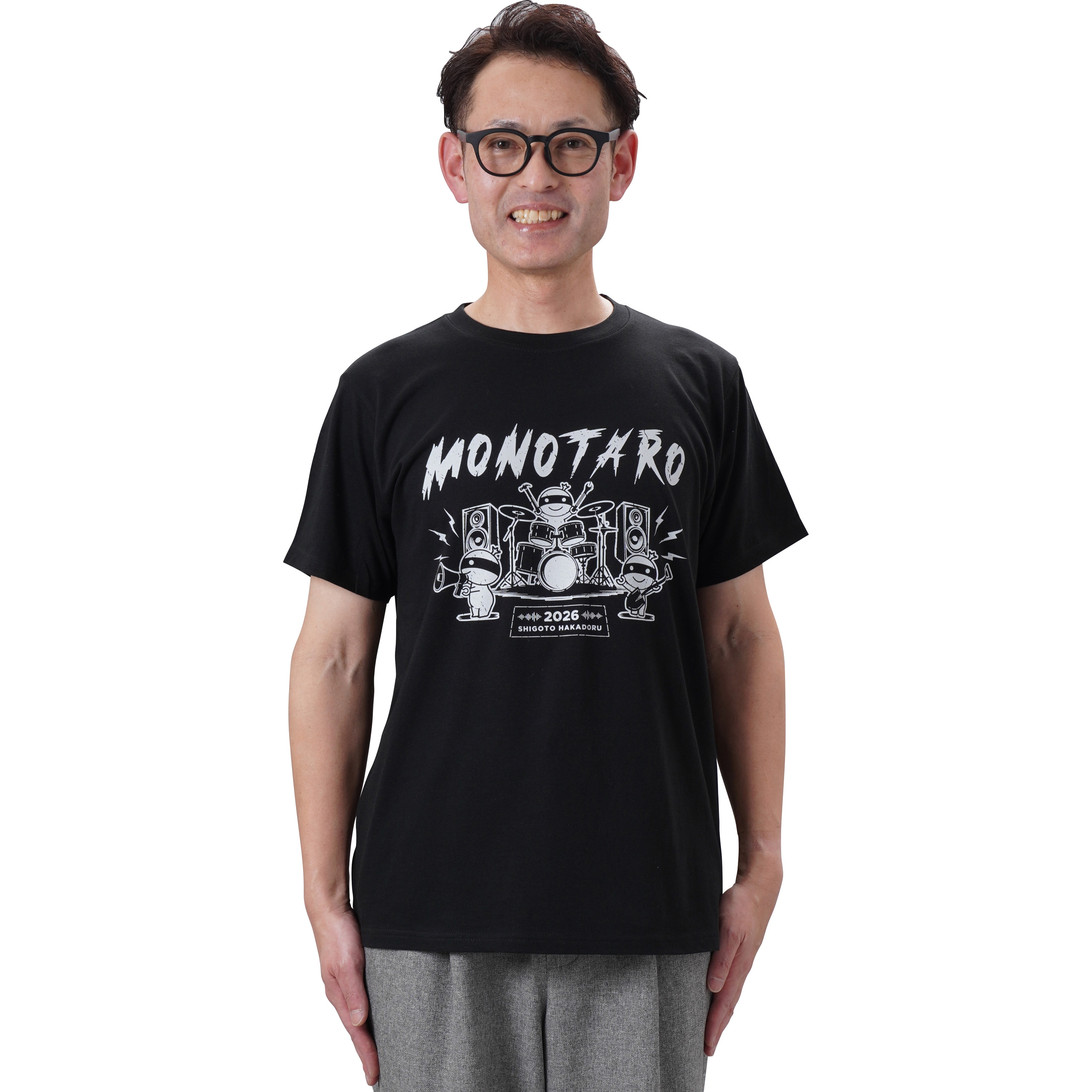 モノタロウTシャツ 2026 モノタロウ. 混率綿100% ブラック色 サイズM 