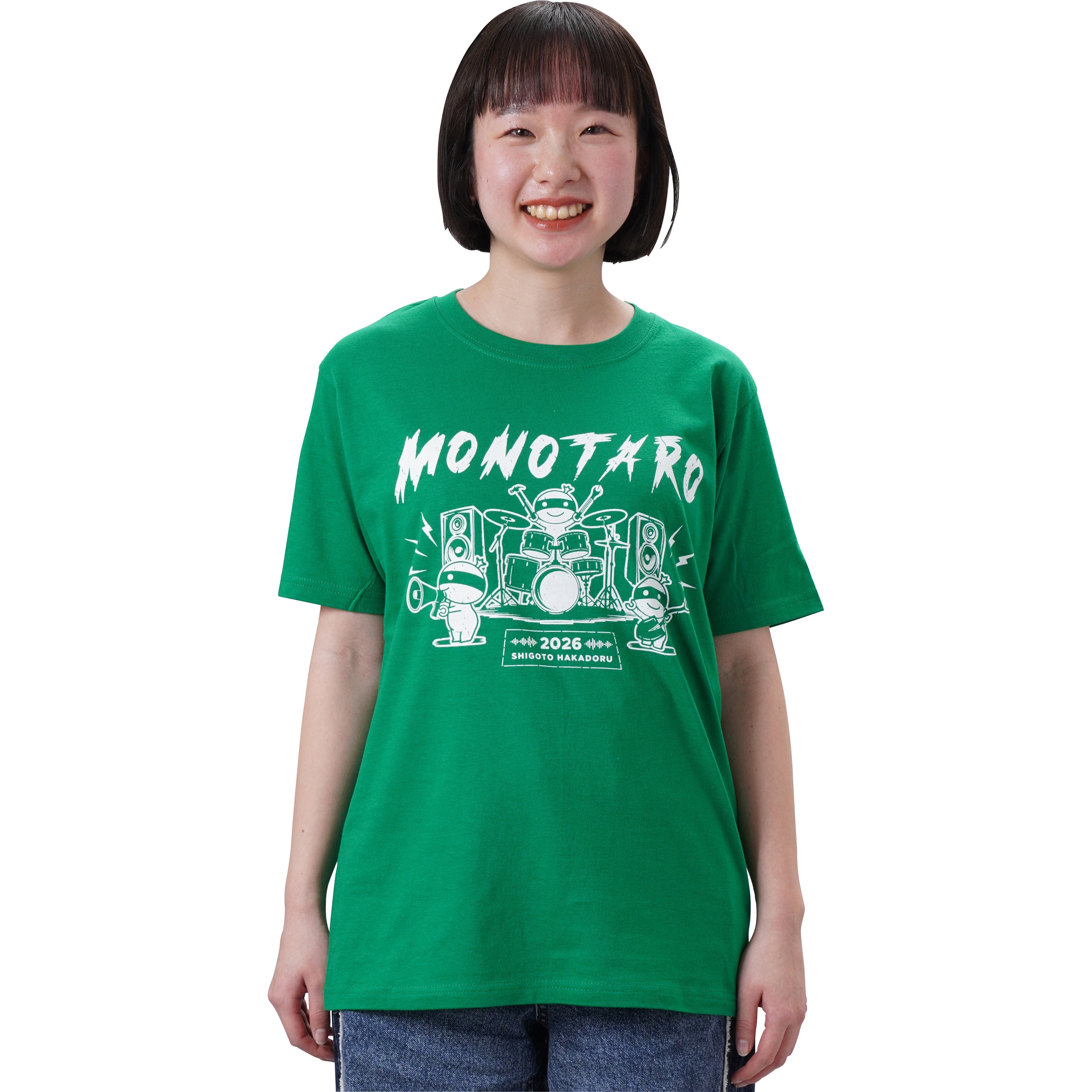 モノタロウTシャツ 2026 モノタロウ. 混率綿100% グリーン色 サイズM