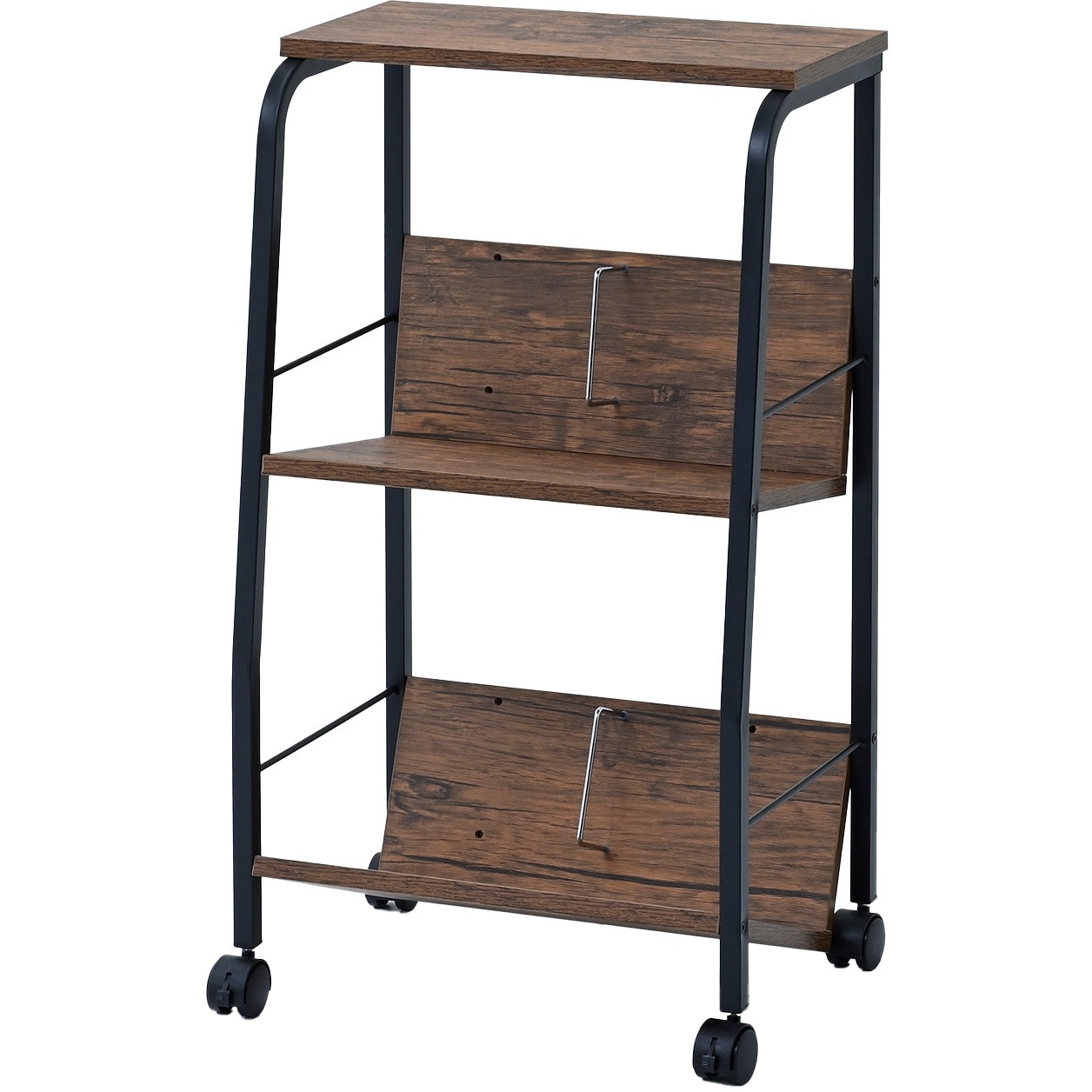 MFRW-W2T(ABR/SBK) ファイルワゴン 2段 キャスター付き YAMAZEN(山善