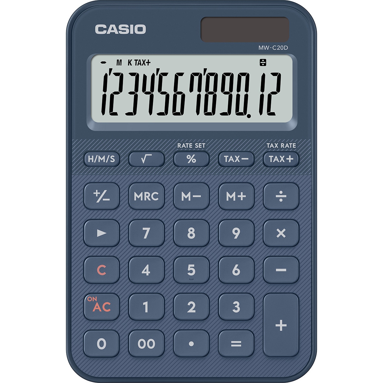 MW-C20D-NY-N カラフル電卓(ミニジャスト型) カシオ計算機 桁数12桁