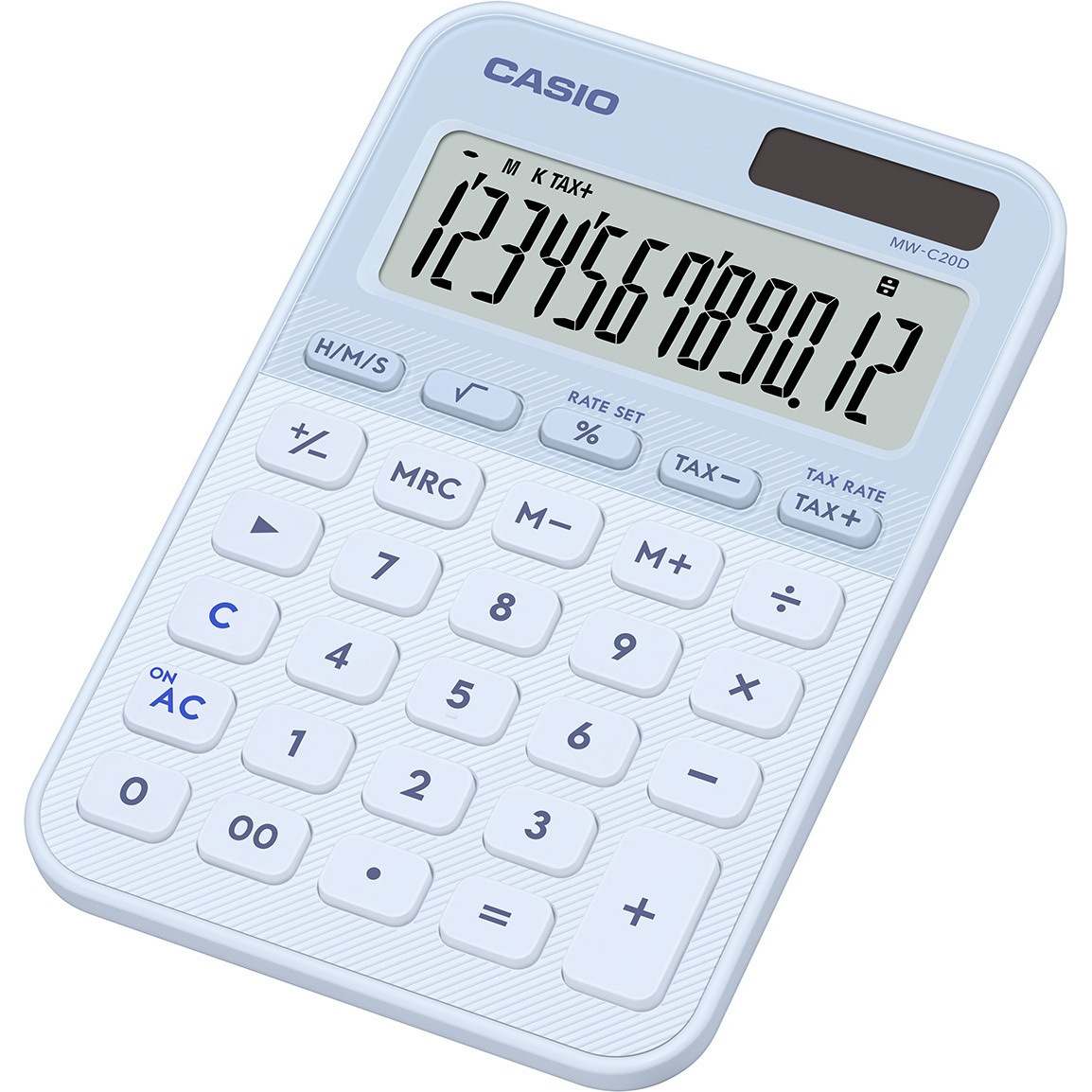 MW-C20D-LB-N カラフル電卓(ミニジャスト型) カシオ計算機 桁数12桁